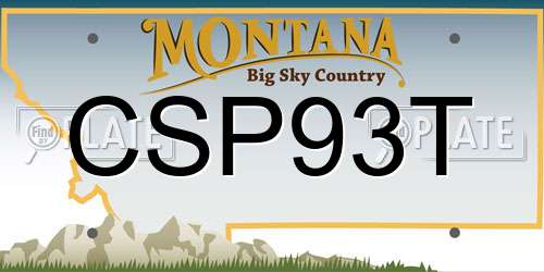 CSP93T Montana License Plate