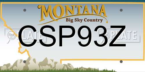 CSP93Z Montana License Plate