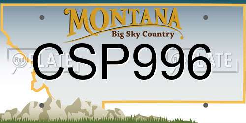 CSP996 Montana License Plate