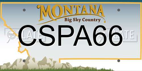 CSPA66 Montana License Plate