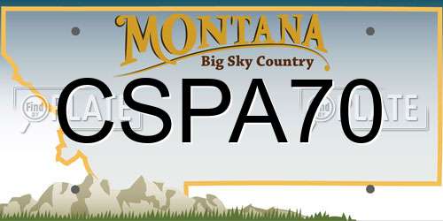 CSPA70 Montana License Plate