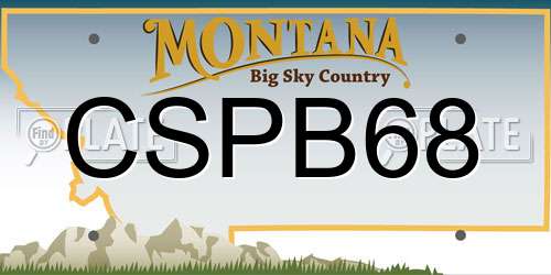CSPB68 Montana License Plate