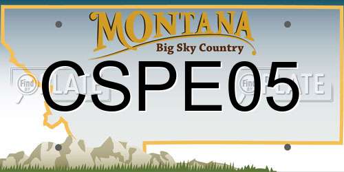 CSPE05 Montana License Plate
