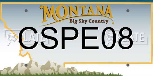 CSPE08 Montana License Plate