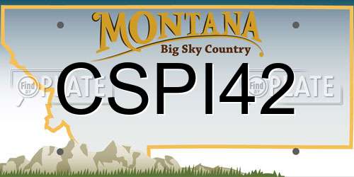 CSPI42 Montana License Plate