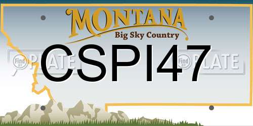 CSPI47 Montana License Plate