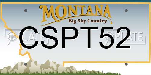 CSPT52 Montana License Plate