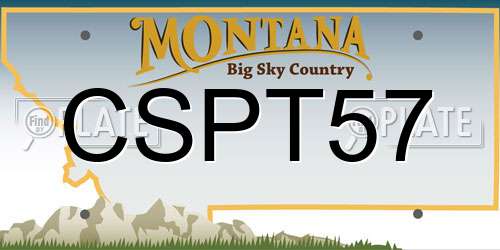 CSPT57 Montana License Plate