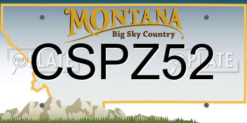 CSPZ52 Montana License Plate