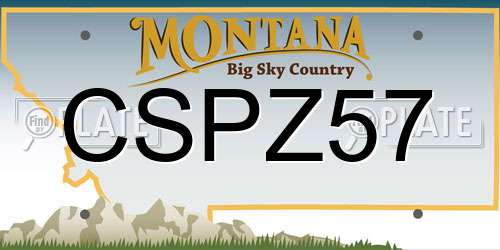 CSPZ57 Montana License Plate