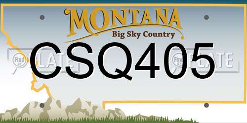 CSQ405 Montana License Plate