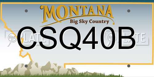 CSQ40B Montana License Plate