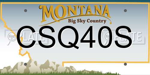 CSQ40S Montana License Plate