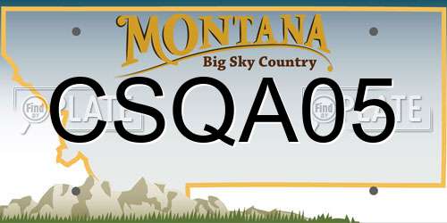 CSQA05 Montana License Plate