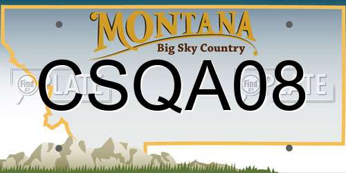CSQA08 Montana License Plate