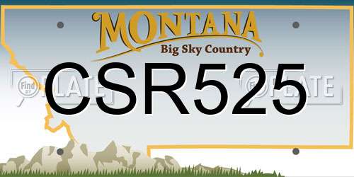 CSR525 Montana License Plate