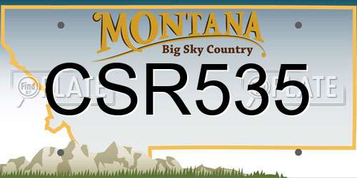 CSR535 Montana License Plate