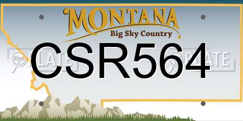 CSR564 Montana License Plate