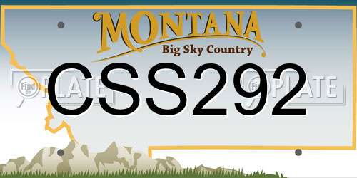 CSS292 Montana License Plate