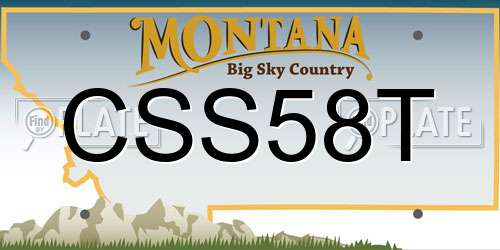 CSS58T Montana License Plate