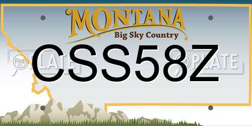 CSS58Z Montana License Plate