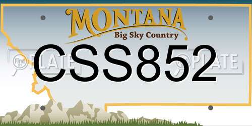 CSS852 Montana License Plate