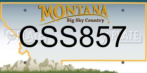 CSS857 Montana License Plate