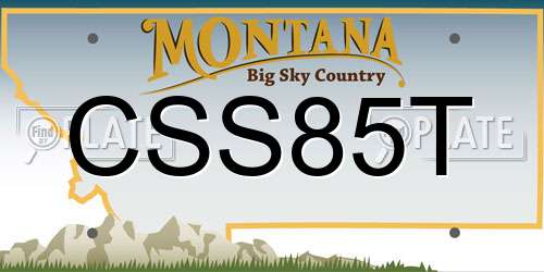 CSS85T Montana License Plate