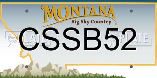 CSSB52 Montana License Plate