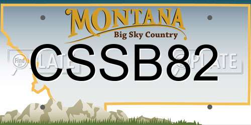 CSSB82 Montana License Plate