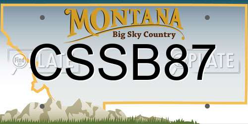 CSSB87 Montana License Plate