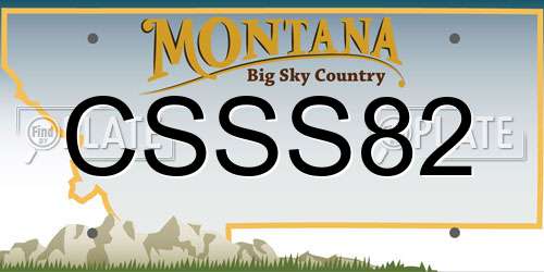 CSSS82 Montana License Plate