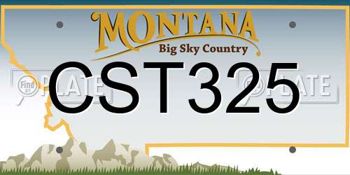 CST325 Montana License Plate