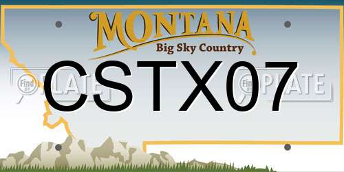 CSTX07 Montana License Plate