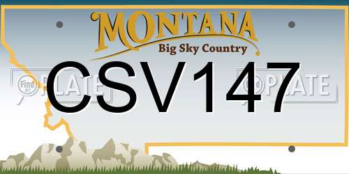 CSV147 Montana License Plate