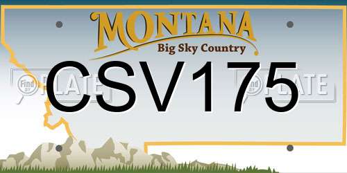 CSV175 Montana License Plate