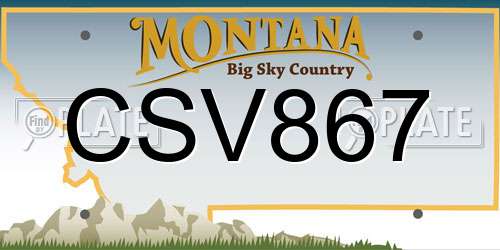 CSV867 Montana License Plate