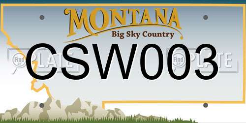CSW003 Montana License Plate