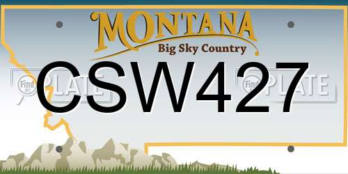 CSW427 Montana License Plate