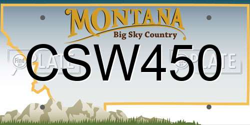 CSW450 Montana License Plate