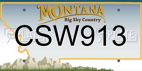 CSW913 Montana License Plate