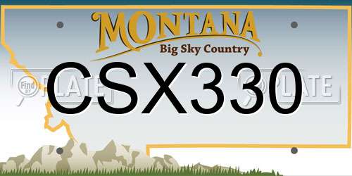 CSX330 Montana License Plate