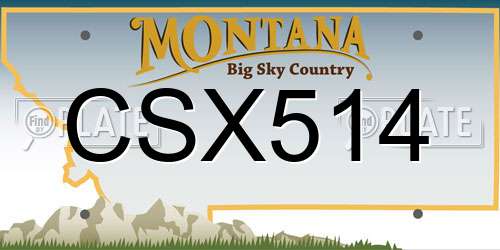 CSX514 Montana License Plate