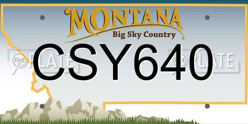 CSY640 Montana License Plate