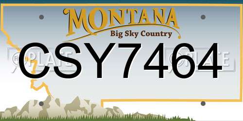 CSY7464 Montana License Plate