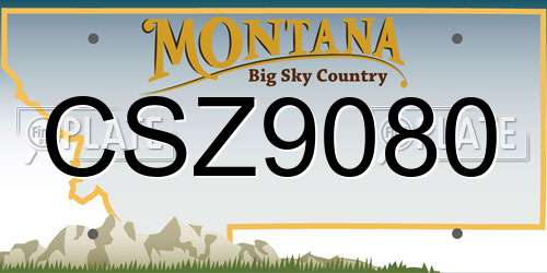 CSZ9080 Montana License Plate
