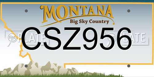 CSZ956 Montana License Plate