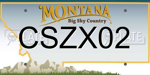 CSZX02 Montana License Plate