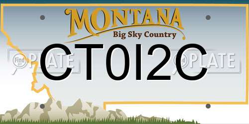 CT0I2C Montana License Plate