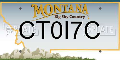 CT0I7C Montana License Plate